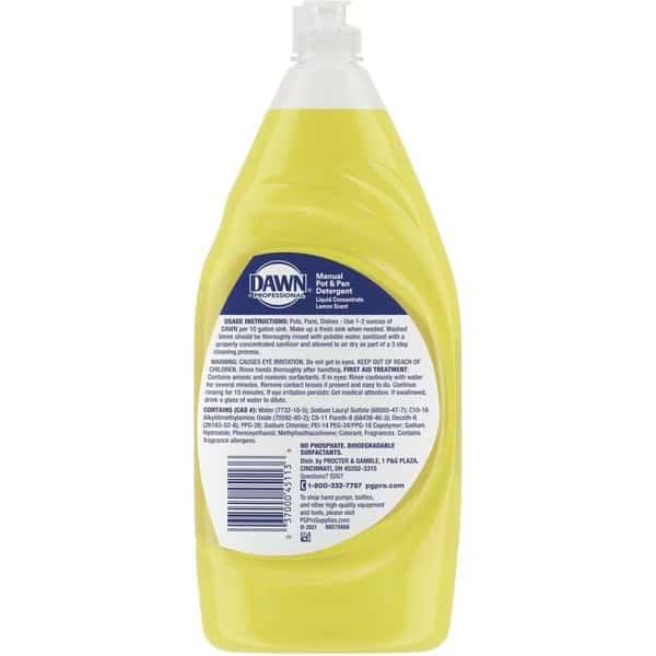 Dishwashing Detergent, Bottle, 38 oz, Ready to Use, Lemon, 8 Pack