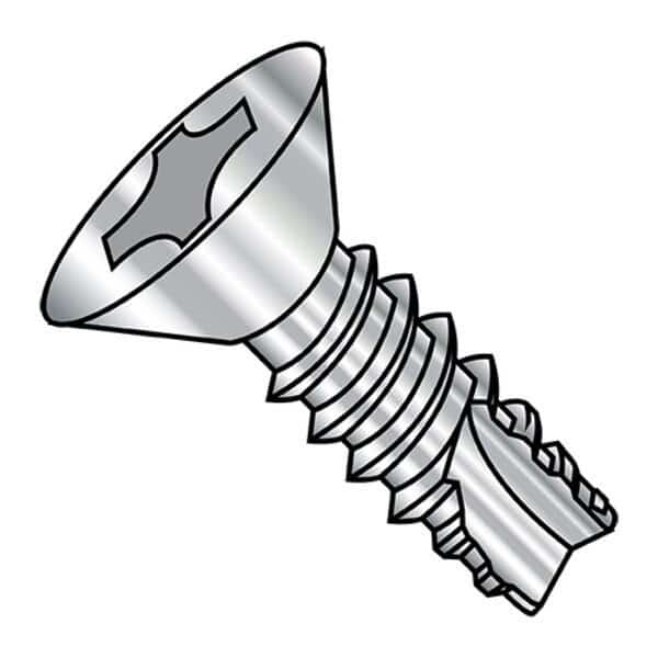 Concrete Screw, Flat, 18-8 Stainless Steel 5000 PK