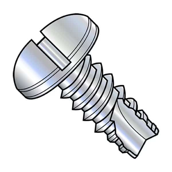 Sheet Metal Screw, #2-32 x 1/4 in, Zinc Plated Pan Head Slotted Drive, 10000 PK