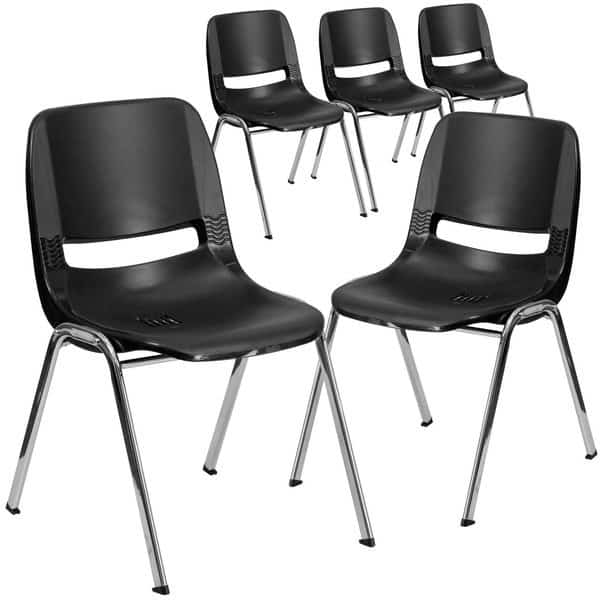 Black Stack Chair-Chrome Frame, PK5