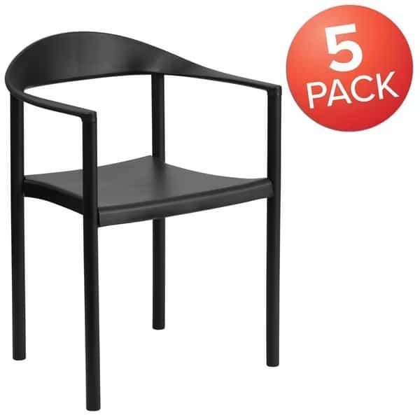 HERCULES Series 1000 lb. Capacity Black Plastic Cafe Stack Chair, PK5
