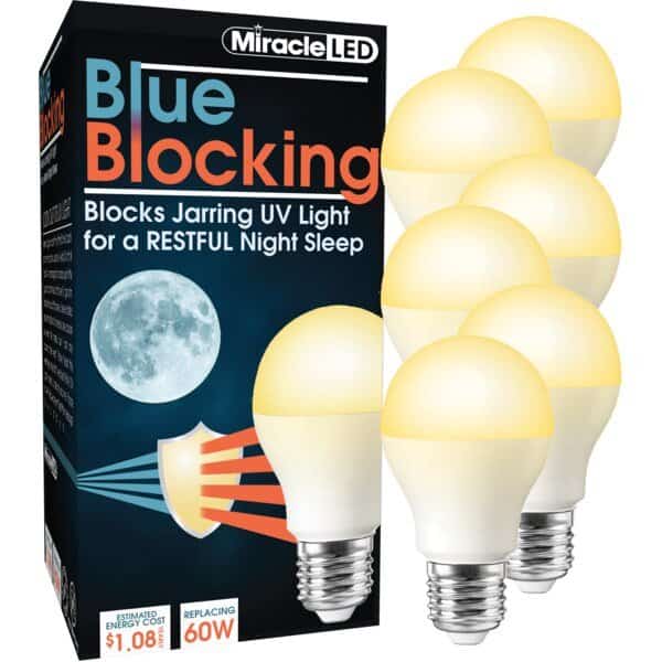 Blue Blocking Amber Glow LED Night Time Sleep Bulb Replace 60W