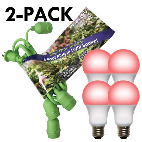 Grow LED Light Cord System 4 Socket & LED Red Grow Light 10 Pcs Kit Kit, PK2