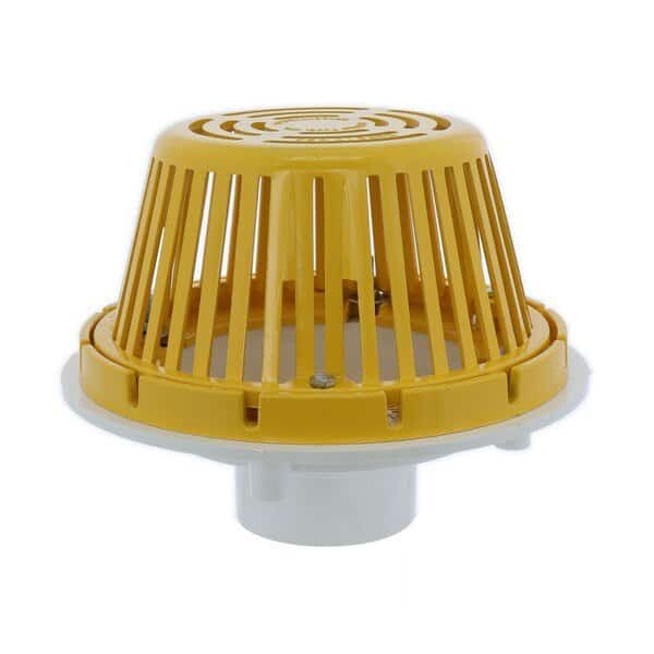 PVC Roof Drain With Aluminum Dome, Fits 6" PVC Pipe