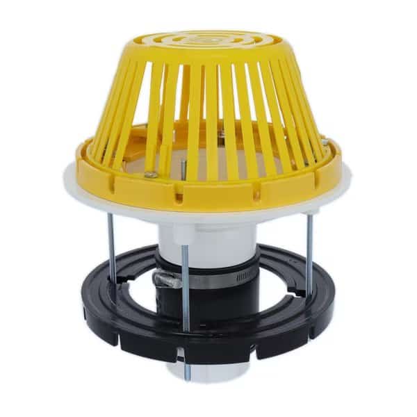 PVC Roof Drain With Plastic Dome, Fits 3" PVC Pipe