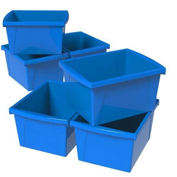 Storage Bin, Blue, 6 PK
