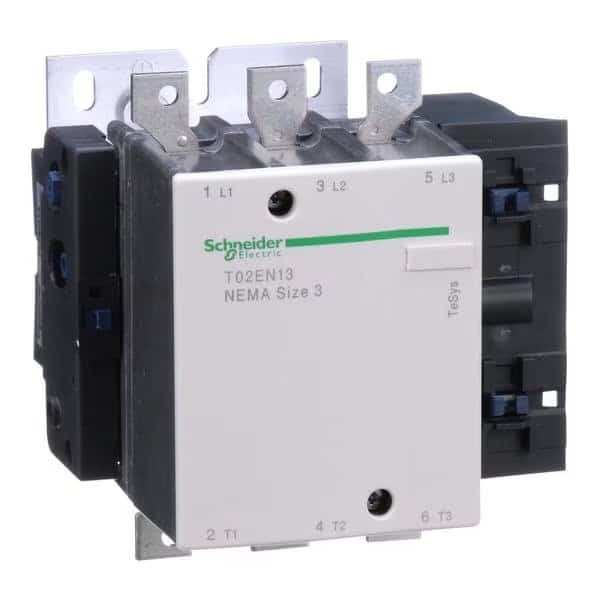 Contactor Tesys, NEMA Size 3 3P, 120VAC, SCHNEIDER ELECTRIC, Mfr# T02EN13G7