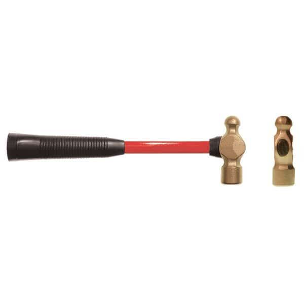Non Sparking Hammer, Ball Peen, 1 lb, Beryllium Copper