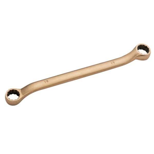 Non Sparking Wrench, Dbl Box, Offset, 12 x 13mm, Aluminum Bronze