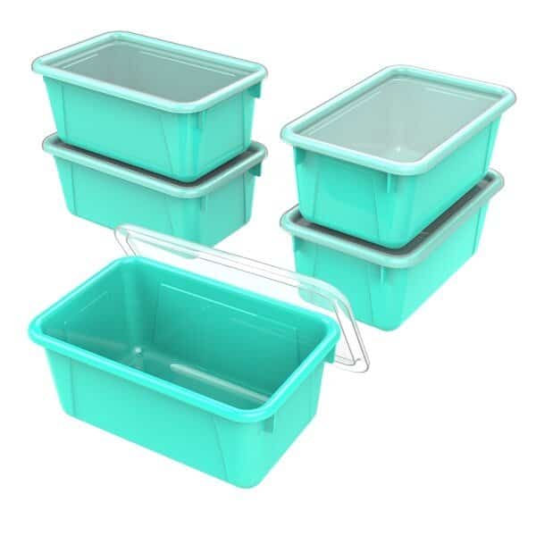 Cubby Storage Bin, Teal, 5 PK