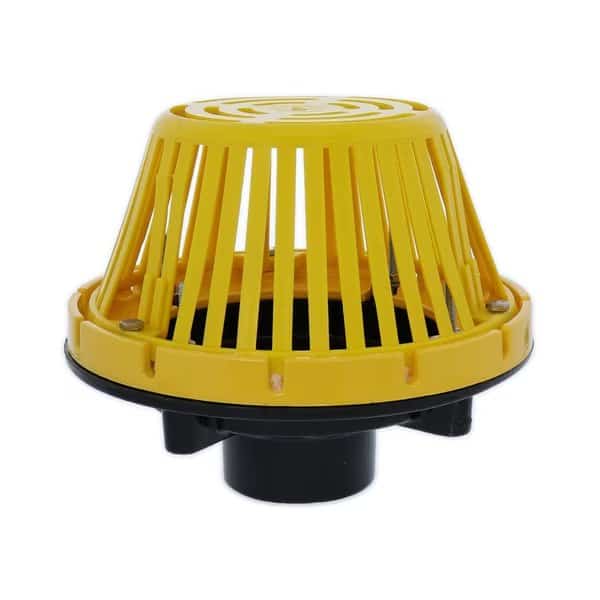 Cast Iron Roof Drain With Plastic Dome, Fits 3" Pipe