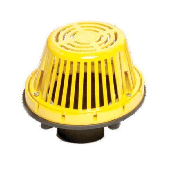 Cast Iron Roof Drain With Aluminum Dome, Fits 6" Pipe