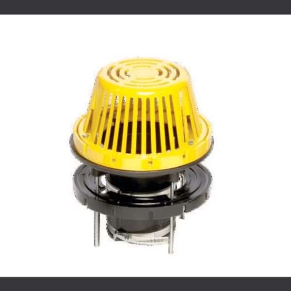 Cast Iron Roof Drain With Aluminum Dome, Fits 6" Pipe