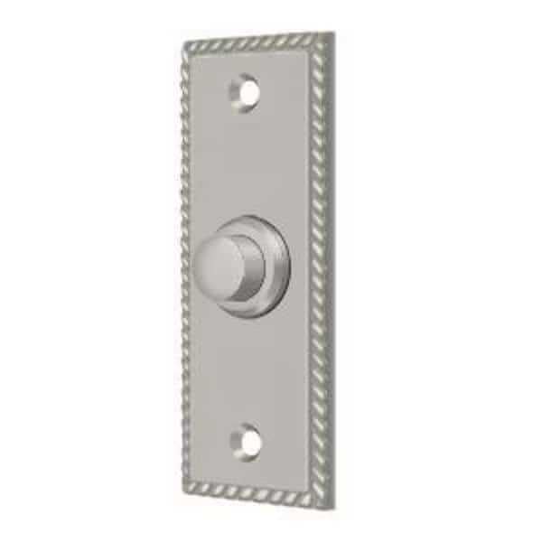 Bell Button, Rectangular Rope Satin Nickel, DELTANA, Mfr# BBSR333U15