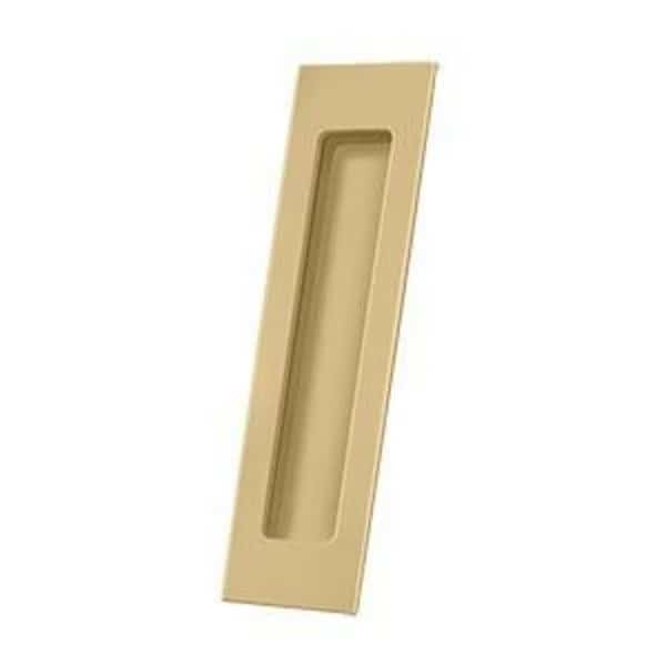 Flush Pull, Rect, Solid Brass, 7" X 1-7/8" X 3/8" Brushed Brass