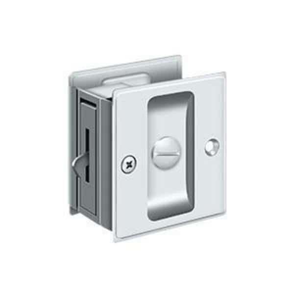Pocket Lock, 2-1/2" X 2-3/4" Privacy Bright Chrome, DELTANA, Mfr# SDL25U26