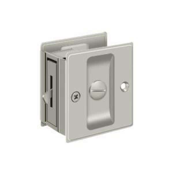 Pocket Lock, 2-1/2" X 2-3/4" Privacy Satin Nickel