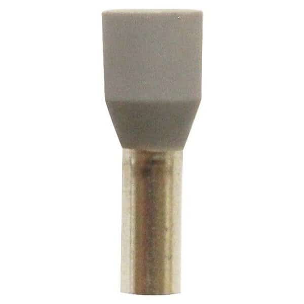 Wire Ferrule, Gray, 1 AWG2, 8mm, PK200