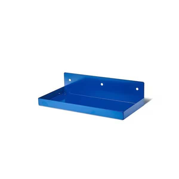 12 In. W x 6 In. D Blue Epoxy Coated Steel Shelf for 1/8 In. and 1/4 In. Pegboard