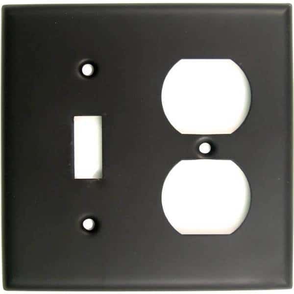 Double Switch/Receptacle Switch Plate, Number of Gangs: 2 Oil Rubbed Bronze Finish
