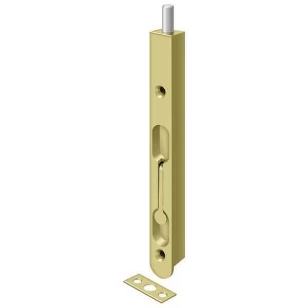 Flush Bolt, Zinc Bright Brass 7"