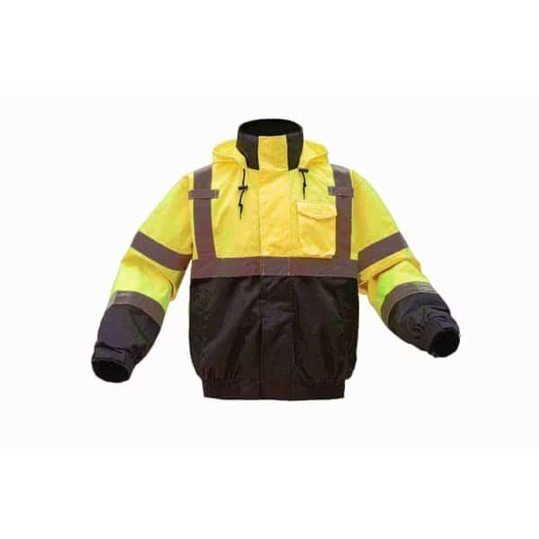 3-in-1 Bomber Jacket, PU Coated Shell, Class 3 Lime/Black, 3XLT