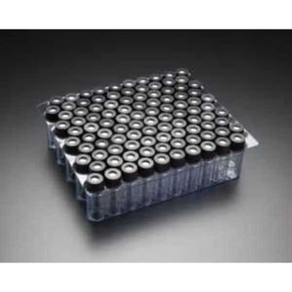 Clr 8-425mm Threaded Vial, 12x32 mm, Black PP Cap, Red PTFE/Silicone, PK100