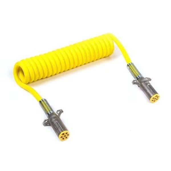 ISO Coiled Cord 15 ft., W 12" Lead, Yellow, GROTE, Mfr# 81-2015