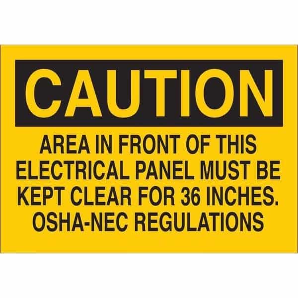 Sign, Caution, 7X10", Bk/Yel, Eng, Text, 84827, Brady, Mfr#: 84827