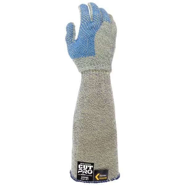 Cut-Resistant Glove, 7 ga, Yellow; White, L
