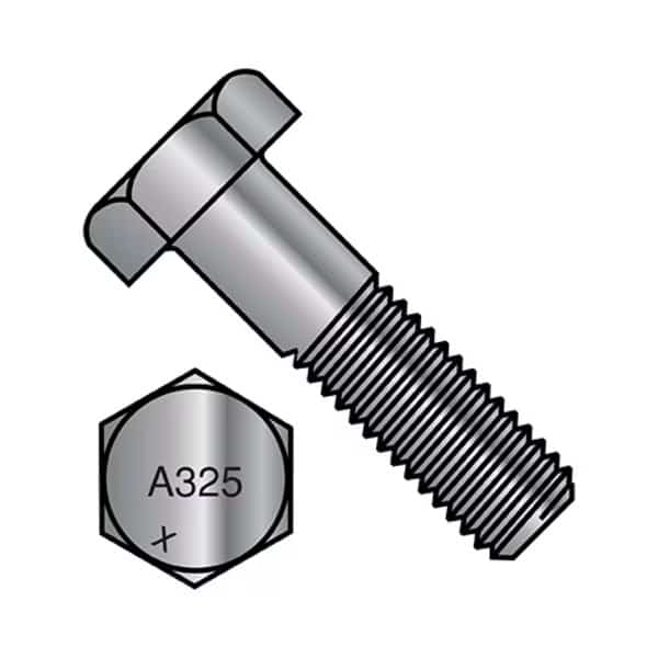 Grade A325, 3/4-10 x 2 3/4 in Structural Bolt, Hot Dipped Galvanized Steel, 2 3/4 in L, 100 PK