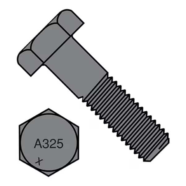 Grade A325, 3/4-10 x 5 1/2 in Structural Bolt, Plain Steel, 5 1/2 in L, 50 PK