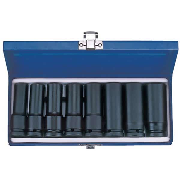 Deep Impact Socket Set, 1/2 Drive, SAE, 8 Piece