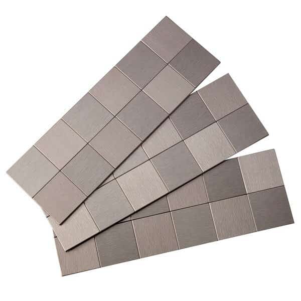 Metal Backsplash 12X4 Square Brushe, PK 3