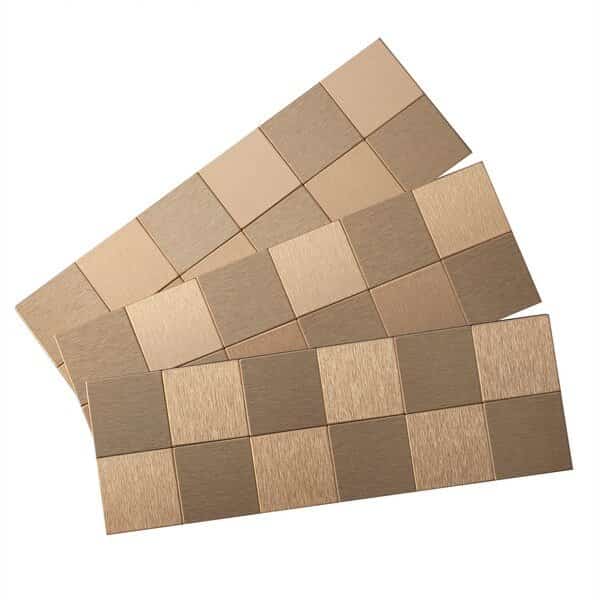 Metal Backsplash 12X4 Square Brushe, PK 3