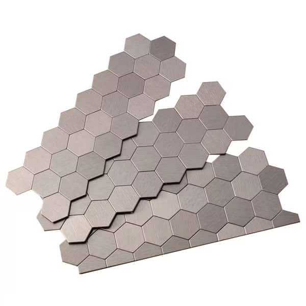 Metal Backsplash 11X4 Honeycomb Bru, PK 3, Aspect, Mfr#: A9850