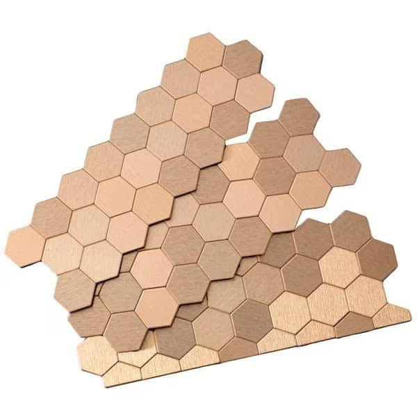 Metal Backsplash 11X4 Honeycomb Bru, PK 3