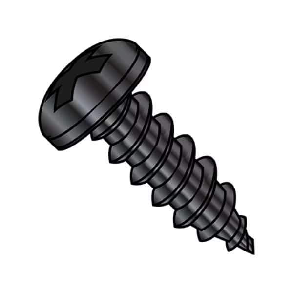 Concrete Screw, #10-16 Dia., Pan, 1/2 in L, Steel Black Zinc, 8000 PK