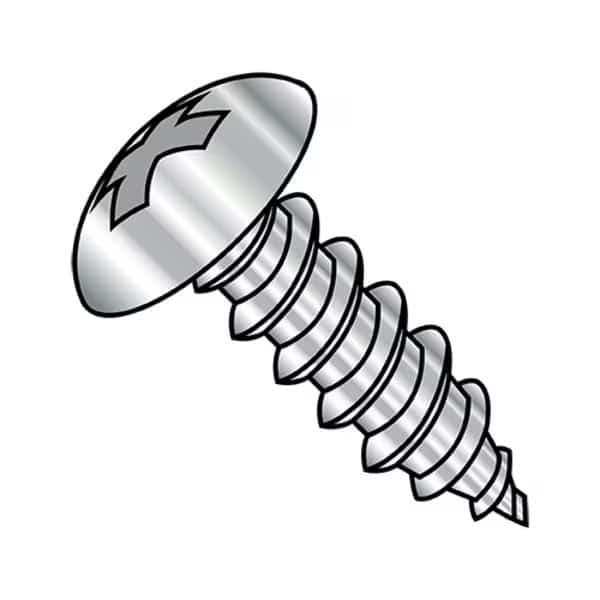 Concrete Screw, #6-20 Dia., Truss, 1/4 in L, 18-8 Stainless Steel Plain, 5000 PK