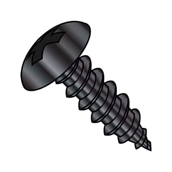 Concrete Screw, #10-16 Dia., Truss, 1/2 in L, Steel Black Zinc, 8000 PK
