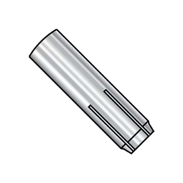 Short Drop-In Anchor, 3/4" Dia, 10" L, Stainless Steel Plain, 10 PK