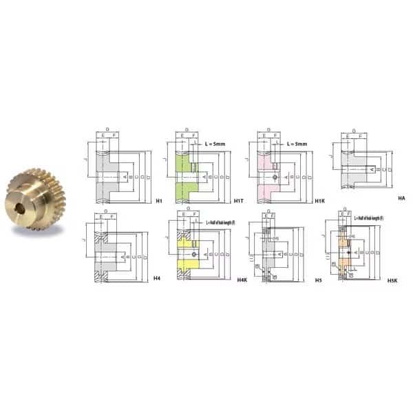 Aluminum Bronze Worm Wheels, Khk Gears, Mfr#: AG2-50R1
