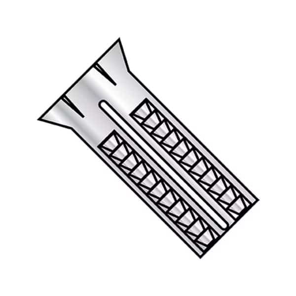 Short Lag Shield, 1" L, Alloy Steel Zinc Plated, 100 PK
