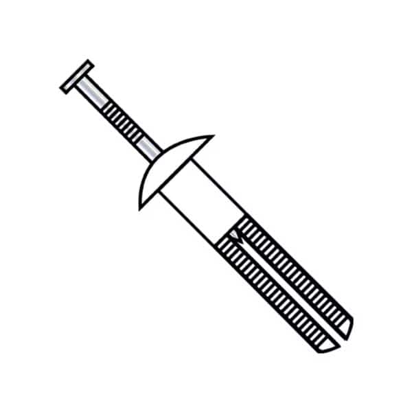 Nail Drive Anchor, 1/4" Dia., 3" L, Nylon 100 PK