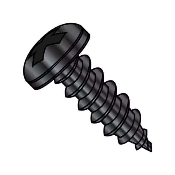 Concrete Screw, #10-12 Dia., Pan, 5/8 in L, Steel Black Zinc, 7000 PK
