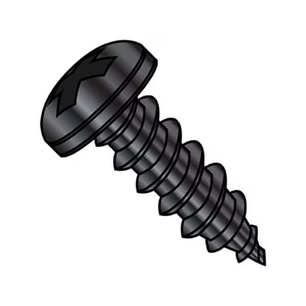 Concrete Screw, #8-15 Dia., Pan, 2 in L, Steel Black Oxide, 2000 PK