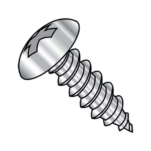 Concrete Screw, #10-12 Dia., Truss, 1/2 in L, 18-8 Stainless Steel Plain, 3000 PK