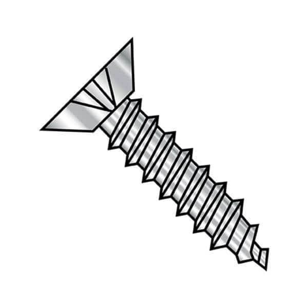 Concrete Screw, #12-11 Dia., Flat, 3/4 in L, 18-8 Stainless Steel Plain, 3000 PK
