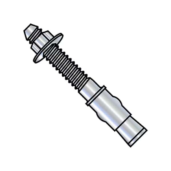 Wedge Anchor, 5/16" Dia., 3" L, Steel Zinc Plated, 100 PK