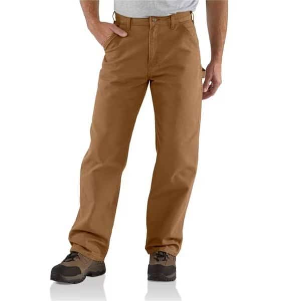 Men's Cotton Utility Work Pant - Loose Fit Washed Duck, 28/30